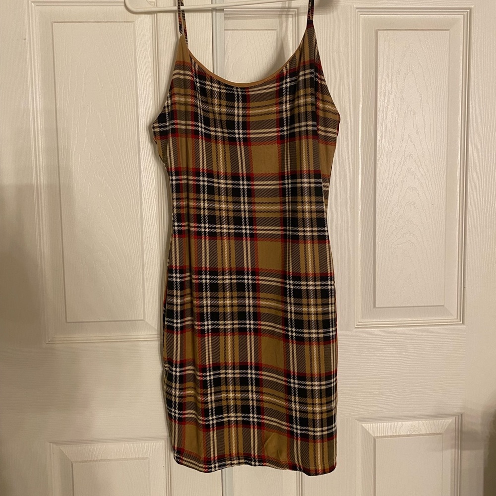 Plaid print BodyCon dress, size L
